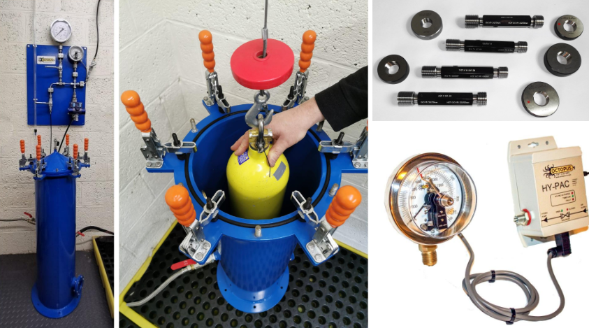 High quality products for all pressure cylinder inspection, test and refurbishment requirements including SCUBA, Surface Breathing Apparatus, Medical, Industrial Gas, Fire Extinguishers.